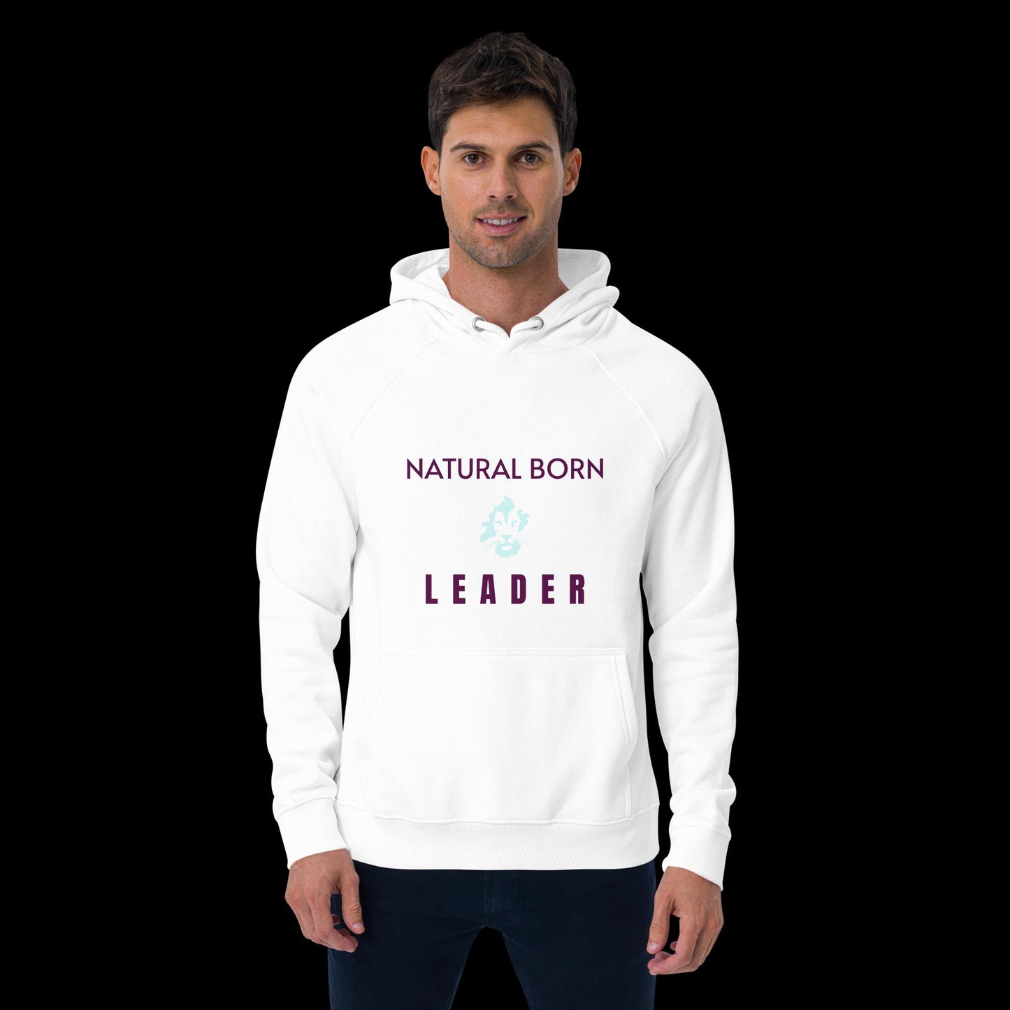 Natural Born Leader Unisex eco raglan hoodie