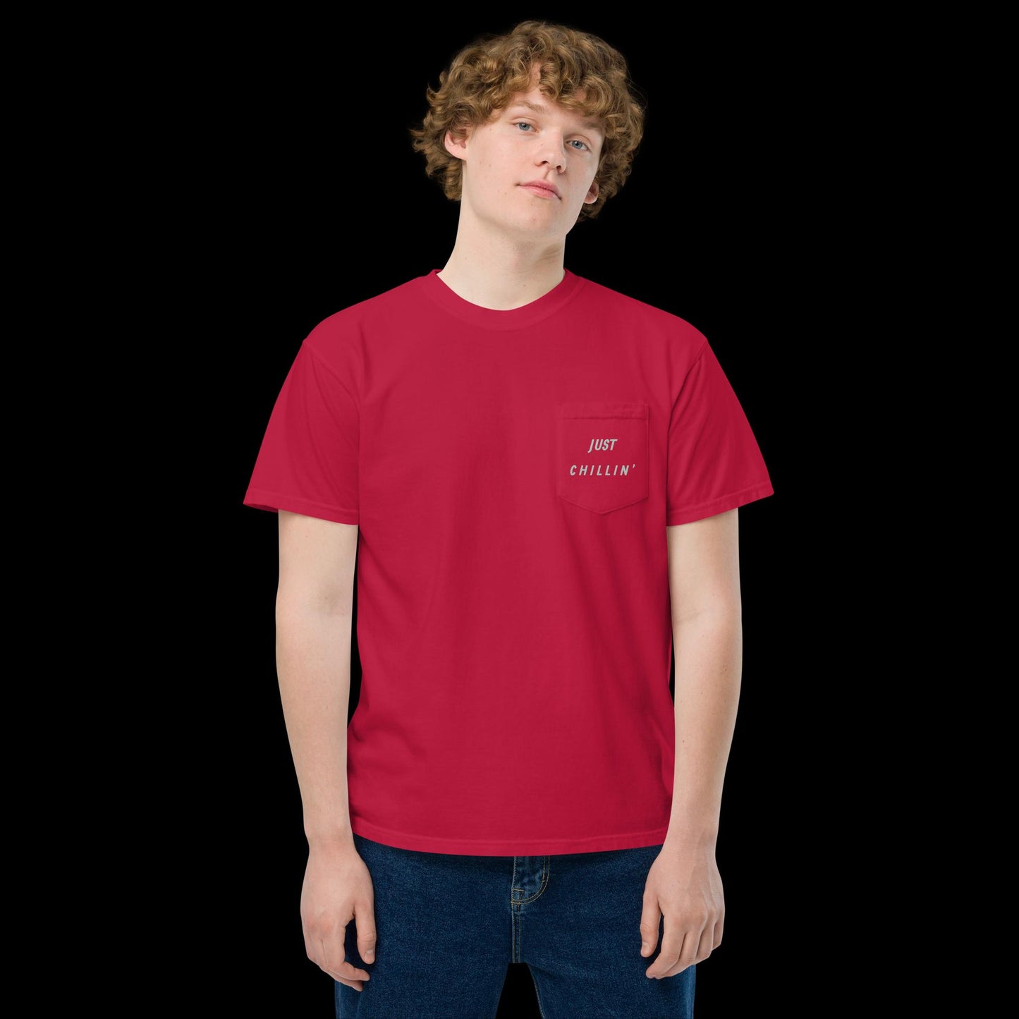 Just Chillin' Unisex garment-dyed pocket t-shirt