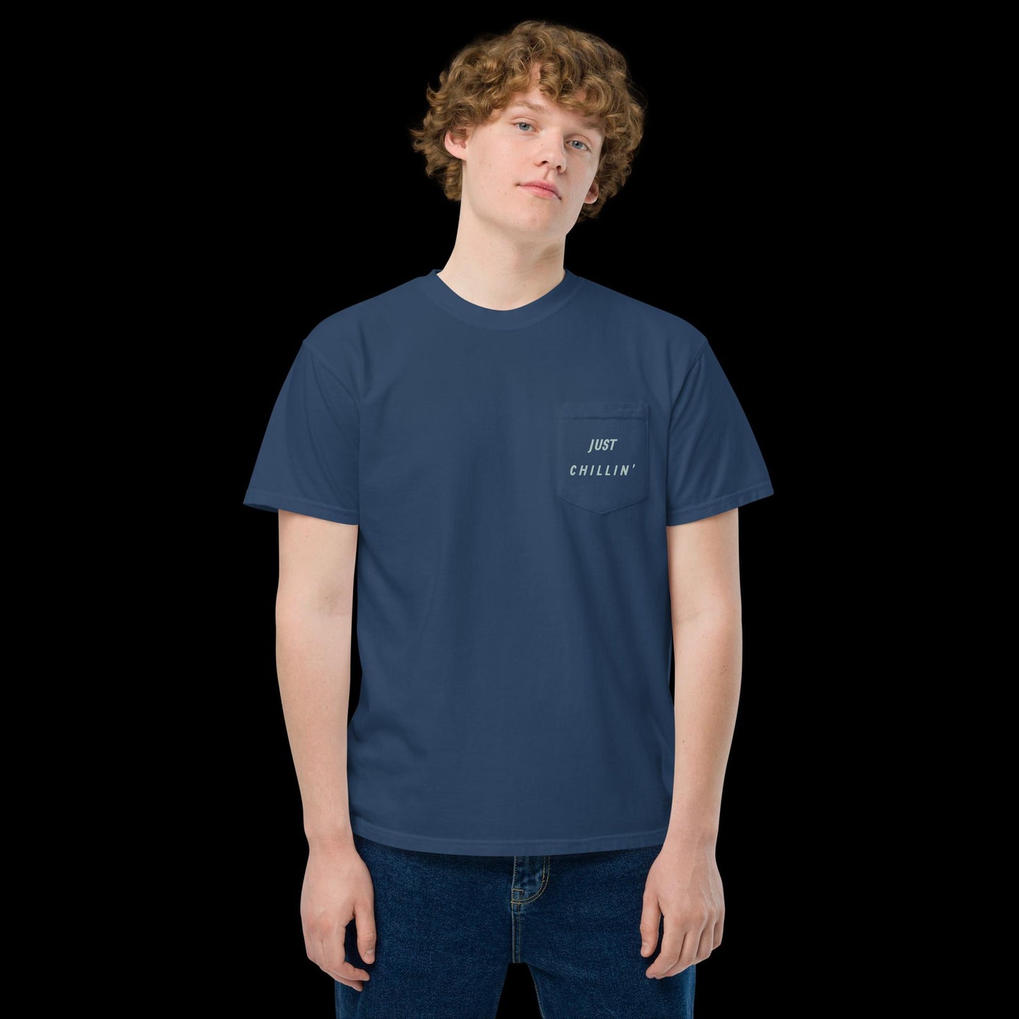 Just Chillin' Unisex garment-dyed pocket t-shirt