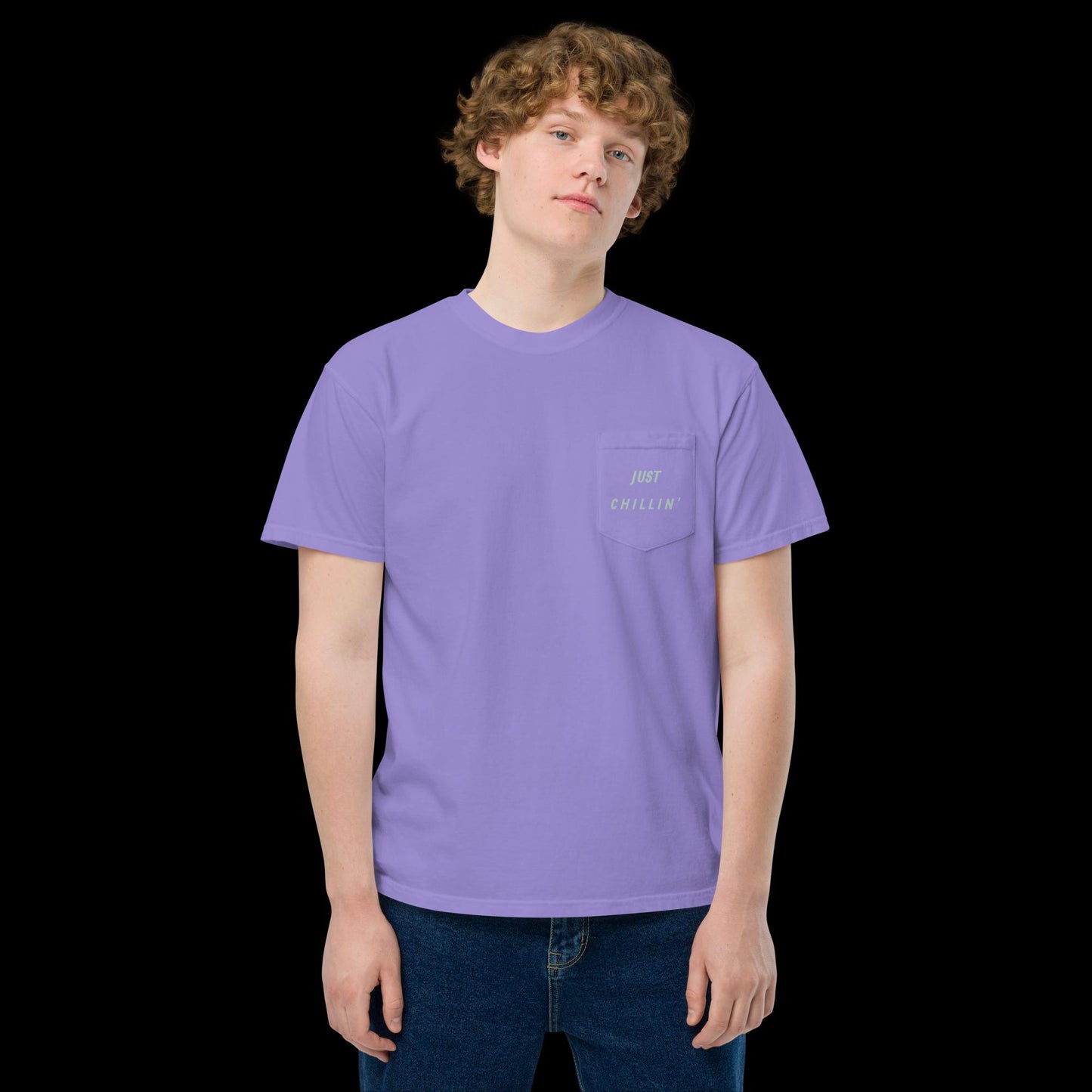 Just Chillin' Unisex garment-dyed pocket t-shirt