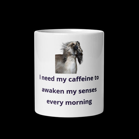 I need my caffeine White glossy mug