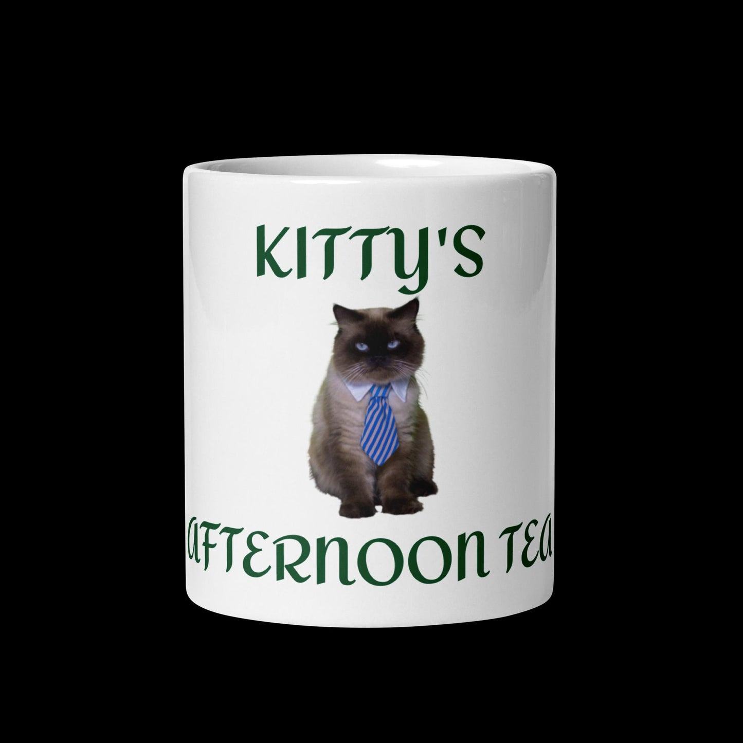 Kitty's afternoon tea White glossy mug