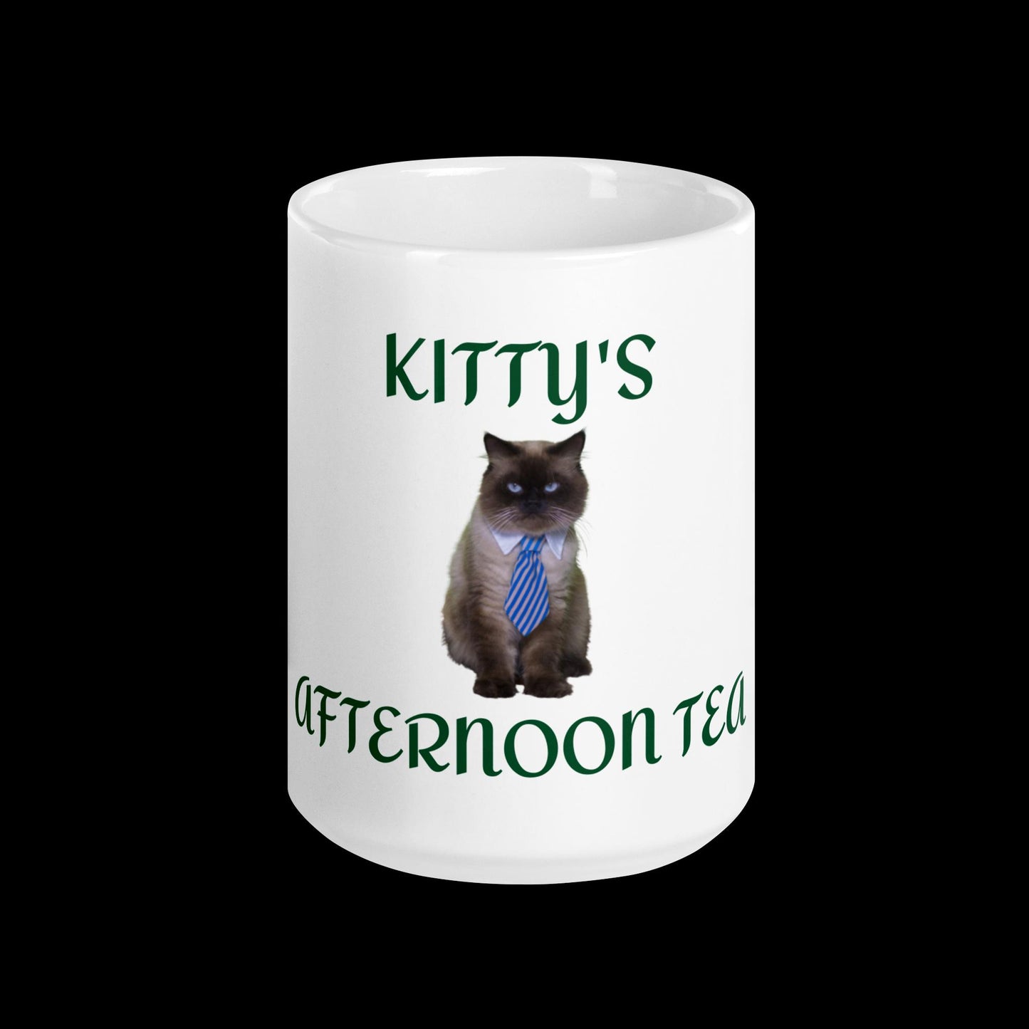 Kitty's afternoon tea White glossy mug